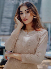 Ivory Cream Ombré Chikankari Kurta